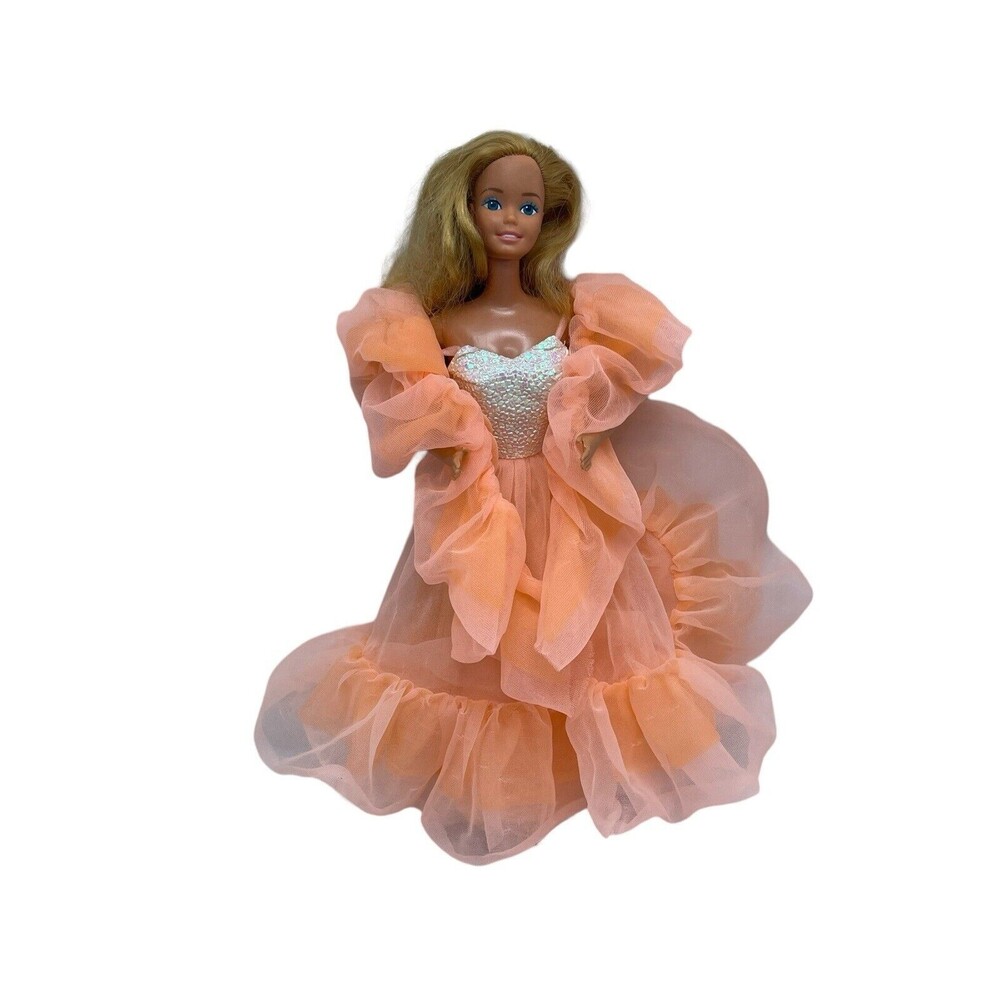 Vintage Barbie "Peaches n Cream" Doll w Original Dress & Boa 1984 Mattel